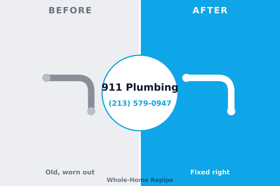 Before and after: plumbing repair Milledgeville, GA